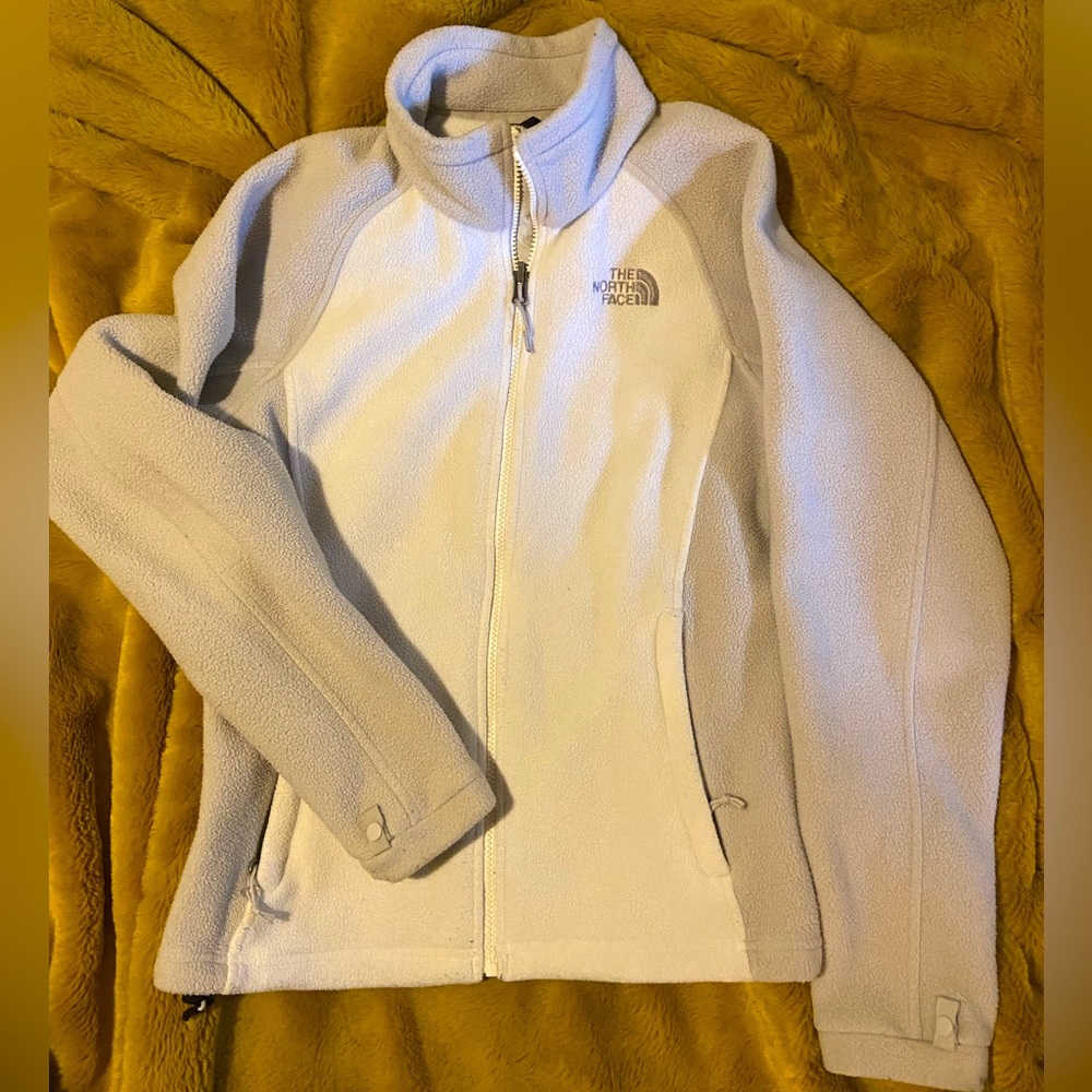 White & Gray North Face Zippy